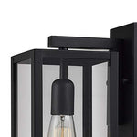 Globe Electric Bowery 1-Light Outdoor Indoor Wall Sconce, Matte Black, Clear Glass Shade 44176