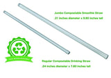 Greenhouse Compostable Jumbo Smoothie Shake Straws - Unwrapped Eco Friendly (100, Jumbo)