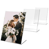 TWING Table Sign Display Holder - Slant Ad Photo Frame Brochure Holder - Clear Acrylic 5x7 inches Pack of 6