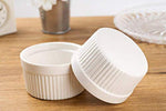 Accguan Set of 8 PCS 6 oz Round Porcelain Oven Safe Ramekin Dessert Souffle Baking Dish(3.5 INCHES) (White)