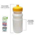 Rolling Sands 20 Ounce Sports Water Bottles 24 Pack, BPA-Free, Made in USA, Dishwasher Safe