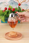 Glass Honey Dispenser Container by Hunnibi - Honey Server Drip Free With Stopper For Easy Honey Jar Refill