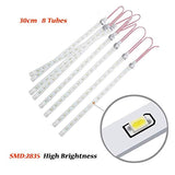 Cascade Invin LED Meteor Shower Lights, Falling Rain Lights, Christmas Lights 30cm 8 Tube 144 LEDs, Falling Rain Drop Icicle String Lights for Christmas Tree Halloween Decoration Holiday Party Wedding (White)