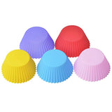 25 Pcs Reusable Silicone Cupcake Liners/ Muffin baking Cups, 5 Shapes with 5 Colors, Nonstick and Heat Resistant Cake Molds, by Gseer