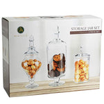 Mantello Decor Glass Apothecary Jars (Clear, Medium, Set of 3)