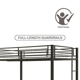 DHP Full Over Full Metal Bunk Bed, Sturdy Frame with Metal Slats, Black