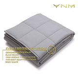 YnM Weighted Blanket (15 lbs, 48''x72'', Twin Size) | 2.0 Heavy Blanket | 100% Cotton Material with Glass Beads