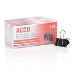 ACCO Binder Clips, Medium, 2 Boxes, 12/Box (A7072050), Black