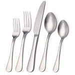 Matte Silverware Set,SHARECOOK Satin Finish 20-Piece Stainless Steel Flatware Set,Kitchen Utensil Set Service for 4,Tableware Cutlery Set for Home and Restaurant, Dishwasher Safe