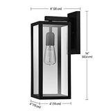 Globe Electric Bowery 1-Light Outdoor Indoor Wall Sconce, Matte Black, Clear Glass Shade 44176