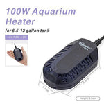 Hygger Mini Glass Aquarium Heater 50W 100W Adjustable LED Digital Temperature Display Small Tank Heater for Turtle Betta Fish Bowl with Protective Guard