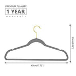 MIZGI Premium Velvet Hangers (Pack of 50) Heavyduty - Non Slip - Velvet Suit Hangers Pink - Gold Hooks,Space Saving Clothes Hangers (Pink) …