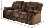 Homelegance Laurelton 90" Microfiber Double Reclining Sofa, Chocolate Brown