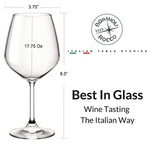 Bormioli Rocco 18oz Red Wine Glasses (Set Of 4): Crystal Clear Star Glass, Laser Cut Rim For Wine Tasting, Lead-Free Cups, Elegant Party Drinking Glassware, Dishwasher Safe, Restaurant Quality