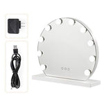 Tangkula Makeup Vanity Mirror with Light, Hollywood Style Mirror with Base Touch Screen High Definition Cosmetic Mirror with 10 LED Dimmable Bulbs 3 Color Lighting Modes, Tabletop Frameless Mirror