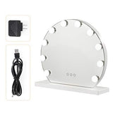 Tangkula Makeup Vanity Mirror with Light, Hollywood Style Mirror with Base Touch Screen High Definition Cosmetic Mirror with 10 LED Dimmable Bulbs 3 Color Lighting Modes, Tabletop Frameless Mirror