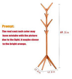 Neasyth Solid Wood Coat Rack Simple Entryway Standing Hall Tree Tetrapod Base for Hat Jacket Coat Hanger Rack in Living Room Bedroom (Teak Color)