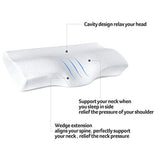 YANXUAN Contour Memory Foam Pillow for Neck Pressure Relief, Cervical Pillow Ergonomic Neck Pillow with Washable Pillowcase, 23.6" X 13.8" X 4.3"