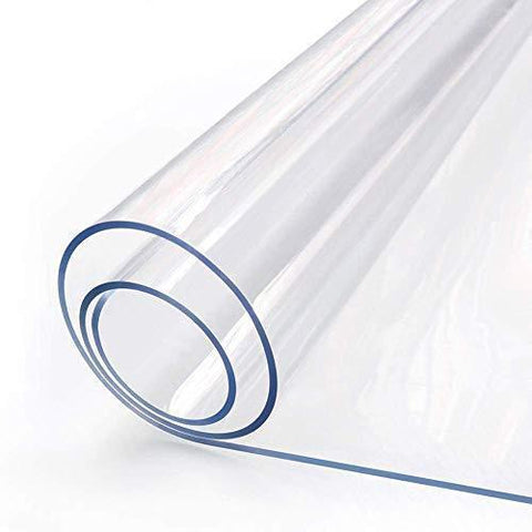 Clear Plastic Dining Table Protector Tablelcloth Desk Pad Mat Wooden Furniture Coffee Glass Side Table Cloth Table Top Protection Countertop Cover Waterproof Rectangular PVC Vinyl 24 x 24 Inches 2PCS