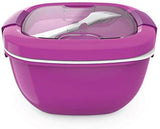 Bentgo Salad BPA-Free Lunch Container with Large 54-oz Salad Bowl, 3-Compartment Bento-Style Tray for Salad Toppings and Snacks, 3-oz Sauce Container for Dressings, and Built-In Reusable Fork (Purple)