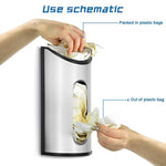 Malmo 1 x Stainless Steel Wall Mount Grocery Bag Dispenser, Anti-Fingerprints