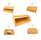 Natural Bamboo Roll Top Bread Box Kitchen Food Storage - (Assembly Required)