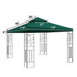 Replacement 10'X10'Gazebo Canopy top Patio Pavilion Cover Sunshade plyester Double Tiers-Taupe