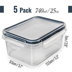 Food Storage Containers with Lids - Food Containers with Lids Plastic Containers with Lids (25 Ounce) - Leak Proof Lunch Containers Plastic Storage Containers with Lids - BPA-Free Meal Prep Containers