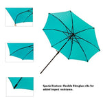 C-Hopetree 11' Patio Outdoor Market Umbrella with Crank Winder, Fiberglass Rib Tips, Push Button Tilt, Aqua Blue