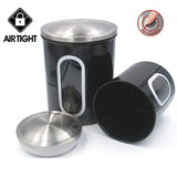 Kitchen Food Storage Canister Set - For Ideahome Stainless Steel Organization Canisters Set of 3 Containers, with Airtight Lid, Great for Home Kitchen Counter Storage and Decor