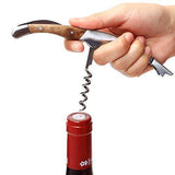 Tenrai Waiter's Corkscrew White Kageki Handle All-in-one Wine Opener, Bottle Opener and Foil Cutter