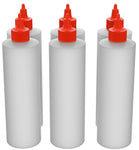 6-pack Plastic Squeeze Condiment Bottles 16-Ounce With Red Twist-Cap Set of 6 16-oz (Perfect For Syrup, Sauce, Ketchup, BBQ, Condiments, Dressing, Arts and Craft, Workshop, Storage, and More)