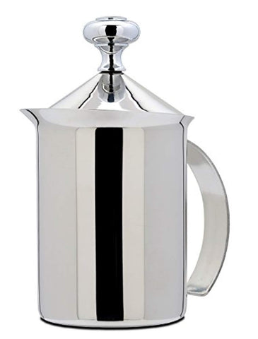 Bellemain Stainless Steel Hand Pump Milk Frother, 14 oz. capacity