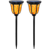 TomCare Solar Lights Solar Torches Lights Waterproof Flickering Flames Torches Lights Outdoor Solar Powered Path Lights Dancing Flame Lighting Dusk to Dawn Auto On/Off for Garden Patio Yard(2)