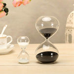 Hourglass Sand Timers-Set of 2 for Home & Office Decoration-60 Mins/5 Mins or 30Mins/5 Mins (30 Mins+5 Mins, Black)