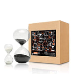 Hourglass Sand Timers-Set of 2 for Home & Office Decoration-60 Mins/5 Mins or 30Mins/5 Mins (30 Mins+5 Mins, Black)