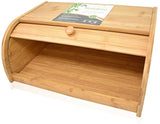 Natural Bamboo Roll Top Bread Box Kitchen Food Storage - (Assembly Required)