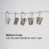 Teenitor 50 PCS Stainless Steel Curtain Clips with Hook for Curtain, Photos, Home Decoration Outdoor Party Wire Holder