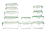 Kinetic Glass Food Storage Containers with Lids - 18 Piece - GlassWorks Meal Prep Containers, Airtight and Leakproof with Portion Control Containers,BPA Free & FDA Approved(9 Containers & 9 Lids)