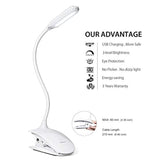 Led Clip Reading Light, Raniaco Daylight 12 Leds Reading Lamp-3 Brightness,USB Rechargeable, Touch Switch Bedside Book Light with Good Eye Protection Brightness