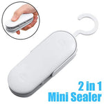 GOGING Mini Bag Sealer, 2 in 1 Heat Sealer and Cutter, Portable Bag Resealer Sealer Heat Vacuum Sealers for Plastic Bags Food Storage Snack Fresh Bag Sealer (Battery Not Included)