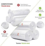 4 Gallon 220 Counts Strong Trash Bags Garbage Bags, Bathroom Trash Can Bin Liners, Small Plastic Bags for home office kitchen, fit 12-15 Liter, 3,3.5,4.5 Gal, Clear kitchen, Clear