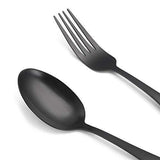 Matte Black Silverware Set, Satin Finish 20-Piece Stainless Steel Flatware set, Tableware Cutlery Set Service for 4,Utensils for Kitchens, Dishwasher Safe