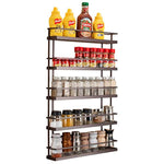 5 Tier Wall Mount Spice Rack Organizer,Pantry Cabinet Door Spice Shelf Storage