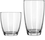 Circleware 44539 Smooth Huge Set of 12 Drinking Glasses & Whiskey Cups, Home & Kitchen Entertainment Glassware for Water, Beer, Juice, Ice Tea, Bar Beverage Gifts, 6-16oz & 6-13oz, Clear-Edition 12pc