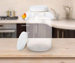 1 Gallon Glass Kombucha Jar - Home Brewing and Fermenting Kit with Cheesecloth Filter, Rubber Band and Plastic Lid - By Kitchentoolz