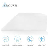 Restorology Elevating Memory Foam Leg Rest Pillow - Best Wedge Pillow - Reduces Back Pain & Improves Circulation - Includes Removable Cover