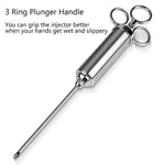 Meat Injector Kit, Opret 2-oz Stainless Steel Marinade Meat Injector Syringe with 3 Needles, 3 Cleaning Brusher and 5 Replacement O-rings For Improved Flavor FDA Cerified