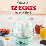 Dash DEC012AQ Deluxe Rapid Egg Cooker: Electric, 12 Capacity for Hard Boiled, Poached, Scrambled, Omelets, Steamed Vegetables, Seafood, Dumplings & More with Auto Shut Off Feature Aqua