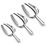 P&P CHEF Ice Scoop Set of 3,Stainless Steel Utility Scoops for Dry Food Candy Coffee Bean Flour Cereal Popcorn, Mirror Finish & Easy Clean - 5/8/12 Ounce